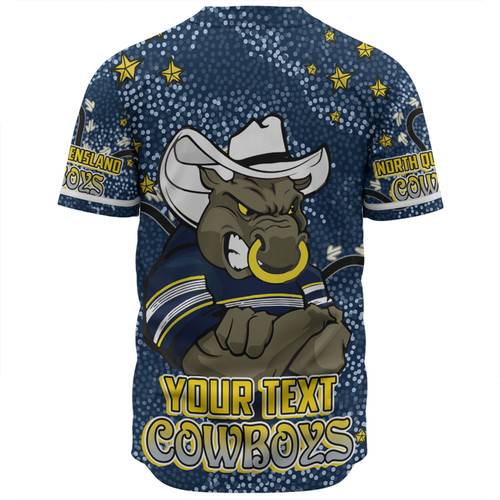 North Queensland Cowboys Custom Baseball Shirt - Team With Dot And Star Patterns For Tough Fan Baseball Shirt North Queensland Cowboys Custom Baseball Shirt - Team With Dot And Star Patterns For Tough Fan Baseball Shirt