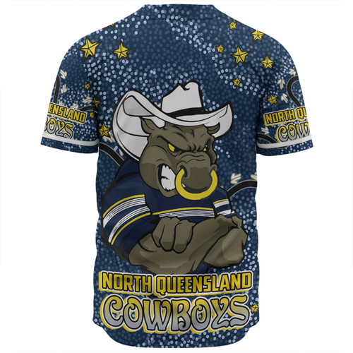 North Queensland Cowboys Custom Baseball Shirt - Team With Dot And Star Patterns For Tough Fan Baseball Shirt North Queensland Cowboys Custom Baseball Shirt - Team With Dot And Star Patterns For Tough Fan Baseball Shirt