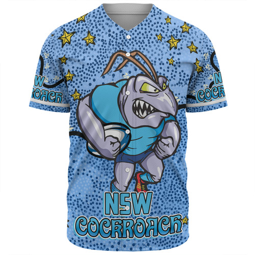 New South Wales Cockroaches Custom Baseball Shirt - Team With Dot And Star Patterns For Tough Fan Baseball Shirt