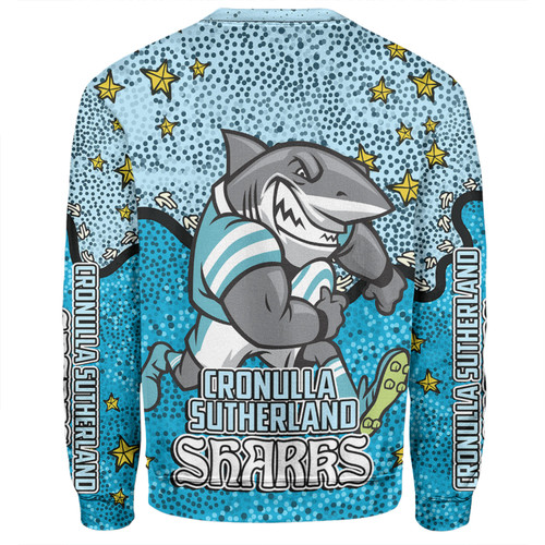 Cronulla-Sutherland Sharks Custom Sweatshirt - Team With Dot And Star Patterns For Tough Fan Sweatshirt