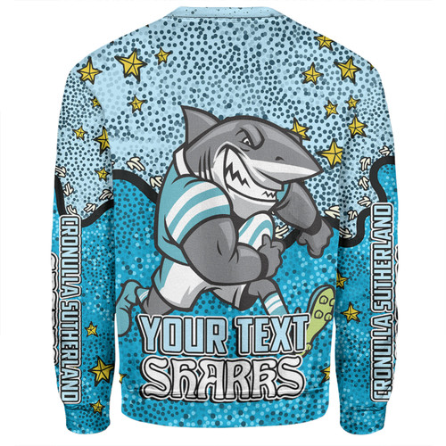 Cronulla-Sutherland Sharks Custom Sweatshirt - Team With Dot And Star Patterns For Tough Fan Sweatshirt