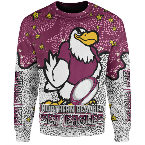 Manly Warringah Sea Eagles Sweatshirt - Team With Dot And Star Patterns For Tough Fan Sweatshirt