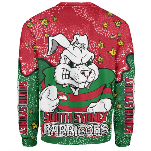 South Sydney Rabbitohs Sweatshirt - Team With Dot And Star Patterns For Tough Fan Sweatshirt South Sydney Rabbitohs Sweatshirt - Team With Dot And Star Patterns For Tough Fan Sweatshirt