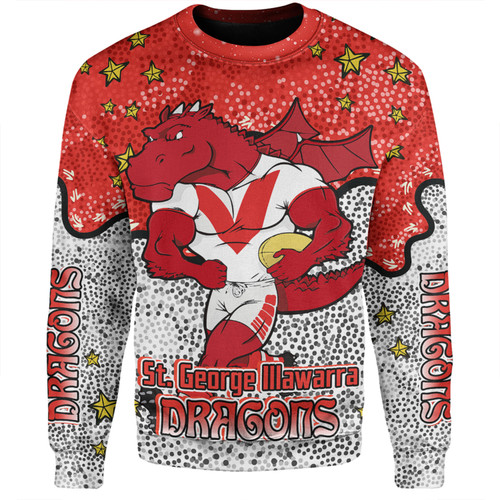 St. George Illawarra Dragons Custom Sweatshirt - Team With Dot And Star Patterns For Tough Fan Sweatshirt