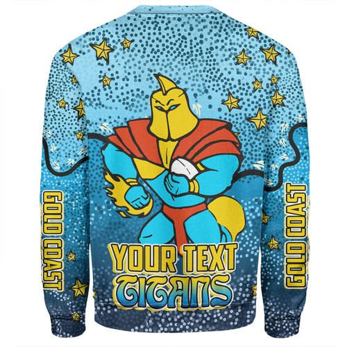 Gold Coast Titans Custom Sweatshirt - Team With Dot And Star Patterns For Tough Fan Sweatshirt