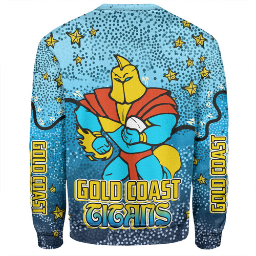 Gold Coast Titans Custom Sweatshirt - Team With Dot And Star Patterns For Tough Fan Sweatshirt