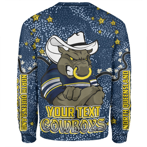 North Queensland Cowboys Custom Sweatshirt - Team With Dot And Star Patterns For Tough Fan Sweatshirt North Queensland Cowboys Custom Sweatshirt - Team With Dot And Star Patterns For Tough Fan Sweatshirt
