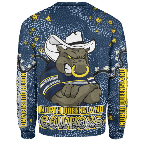 North Queensland Cowboys Custom Sweatshirt - Team With Dot And Star Patterns For Tough Fan Sweatshirt North Queensland Cowboys Custom Sweatshirt - Team With Dot And Star Patterns For Tough Fan Sweatshirt