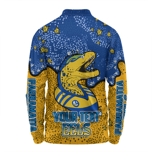 Parramatta Eels Custom Long Sleeve Polo Shirt - Team With Dot And Star Patterns For Tough Fan Long Sleeve Polo Shirt Parramatta Eels Custom Long Sleeve Polo Shirt - Team With Dot And Star Patterns For Tough Fan Long Sleeve Polo Shirt
