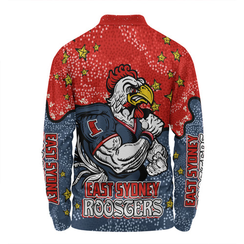 Sydney Roosters Custom Long Sleeve Polo Shirt - Team With Dot And Star Patterns For Tough Fan Long Sleeve Polo Shirt Sydney Roosters Custom Long Sleeve Polo Shirt - Team With Dot And Star Patterns For Tough Fan Long Sleeve Polo Shirt