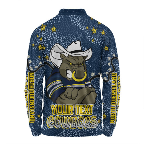 North Queensland Cowboys Custom Long Sleeve Polo Shirt - Team With Dot And Star Patterns For Tough Fan Long Sleeve Polo Shirt North Queensland Cowboys Custom Long Sleeve Polo Shirt - Team With Dot And Star Patterns For Tough Fan Long Sleeve Polo Shirt