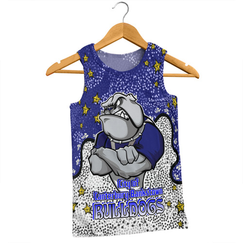 Canterbury-Bankstown Bulldogs Custom Men Singlet - Team With Dot And Star Patterns For Tough Fan Men Singlet