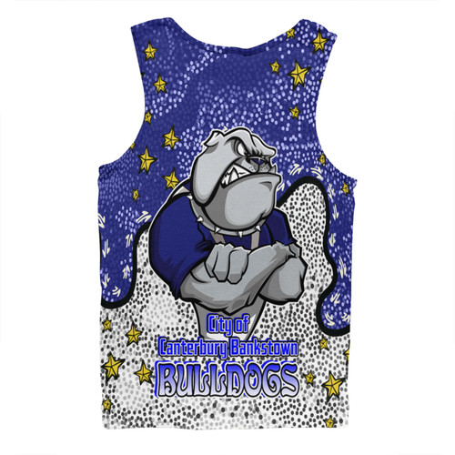 Canterbury-Bankstown Bulldogs Custom Men Singlet - Team With Dot And Star Patterns For Tough Fan Men Singlet