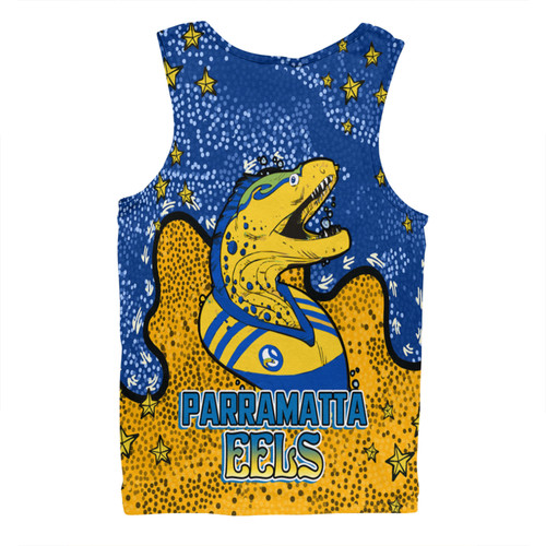 Parramatta Eels Custom Men Singlet - Team With Dot And Star Patterns For Tough Fan Men Singlet Parramatta Eels Custom Men Singlet - Team With Dot And Star Patterns For Tough Fan Men Singlet