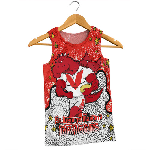 St. George Illawarra Dragons Custom Men Singlet - Team With Dot And Star Patterns For Tough Fan Men Singlet