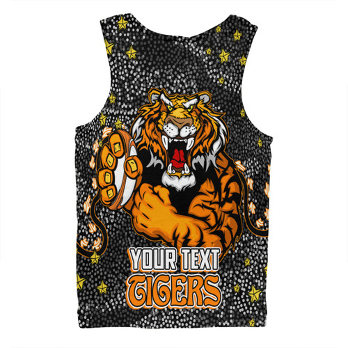 Wests Tigers Custom Men Singlet - Team With Dot And Star Patterns For Tough Fan Men Singlet Wests Tigers Custom Men Singlet - Team With Dot And Star Patterns For Tough Fan Men Singlet