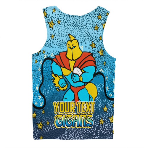 Gold Coast Titans Custom Men Singlet - Team With Dot And Star Patterns For Tough Fan Men Singlet