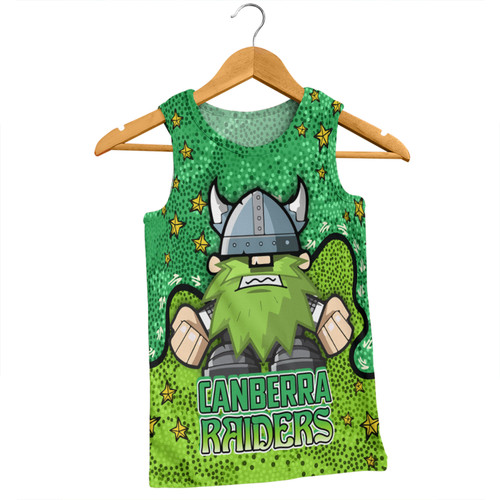 Canberra Raiders Custom Men Singlet - Team With Dot And Star Patterns For Tough Fan Men Singlet