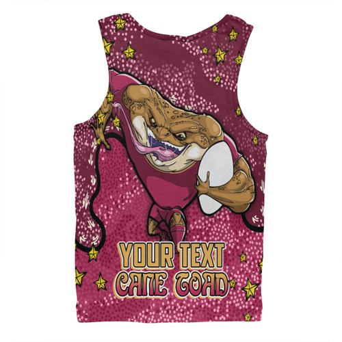 Queensland Cane Toads Custom Men Singlet - Team With Dot And Star Patterns For Tough Fan Men Singlet Queensland Cane Toads Custom Men Singlet - Team With Dot And Star Patterns For Tough Fan Men Singlet