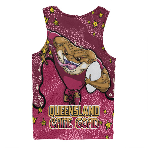 Queensland Cane Toads Custom Men Singlet - Team With Dot And Star Patterns For Tough Fan Men Singlet Queensland Cane Toads Custom Men Singlet - Team With Dot And Star Patterns For Tough Fan Men Singlet