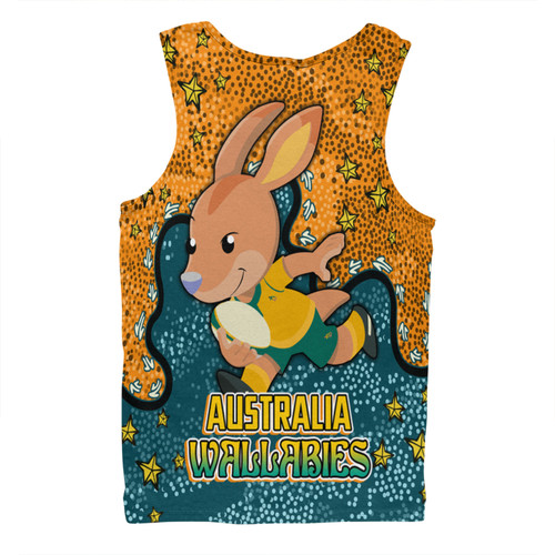 Australia Wallabies Custom Men Singlet - Team With Dot And Star Patterns For Tough Fan Men Singlet Australia Wallabies Custom Men Singlet - Team With Dot And Star Patterns For Tough Fan Men Singlet
