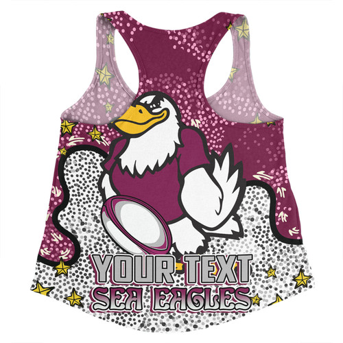 Manly Warringah Sea Eagles Women Racerback Singlet - Team With Dot And Star Patterns For Tough Fan Women Racerback Singlet Manly Warringah Sea Eagles Women Racerback Singlet - Team With Dot And Star Patterns For Tough Fan Women Racerback Singlet