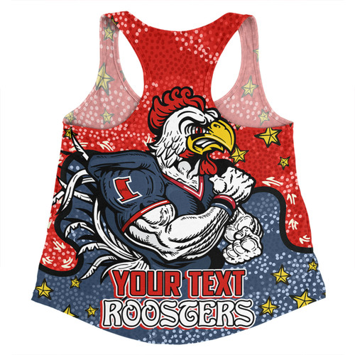 Sydney Roosters Custom Women Racerback Singlet - Team With Dot And Star Patterns For Tough Fan Women Racerback Singlet Sydney Roosters Custom Women Racerback Singlet - Team With Dot And Star Patterns For Tough Fan Women Racerback Singlet