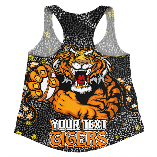 Wests Tigers Custom Women Racerback Singlet - Team With Dot And Star Patterns For Tough Fan Women Racerback Singlet Wests Tigers Custom Women Racerback Singlet - Team With Dot And Star Patterns For Tough Fan Women Racerback Singlet