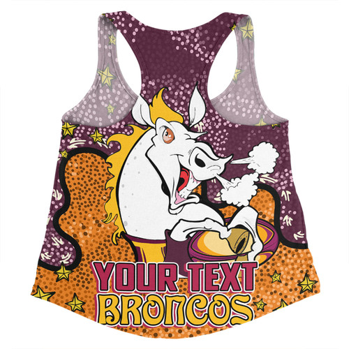 Brisbane Broncos Custom Women Racerback Singlet - Team With Dot And Star Patterns For Tough Fan Women Racerback Singlet Brisbane Broncos Custom Women Racerback Singlet - Team With Dot And Star Patterns For Tough Fan Women Racerback Singlet