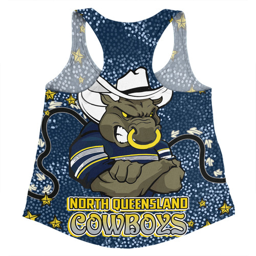 North Queensland Cowboys Custom Women Racerback Singlet - Team With Dot And Star Patterns For Tough Fan Women Racerback Singlet North Queensland Cowboys Custom Women Racerback Singlet - Team With Dot And Star Patterns For Tough Fan Women Racerback Singlet