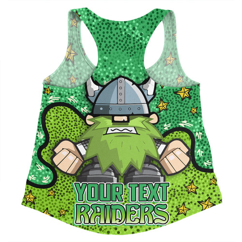 Canberra Raiders Custom Women Racerback Singlet - Team With Dot And Star Patterns For Tough Fan Women Racerback Singlet Canberra Raiders Custom Women Racerback Singlet - Team With Dot And Star Patterns For Tough Fan Women Racerback Singlet