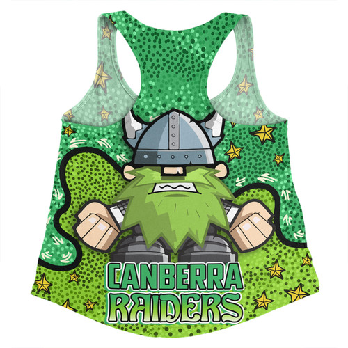 Canberra Raiders Custom Women Racerback Singlet - Team With Dot And Star Patterns For Tough Fan Women Racerback Singlet Canberra Raiders Custom Women Racerback Singlet - Team With Dot And Star Patterns For Tough Fan Women Racerback Singlet
