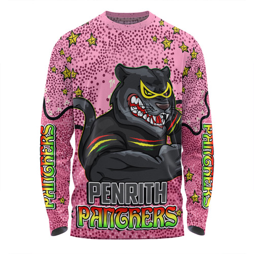 Penrith Panthers Custom Long Sleeve T-shirt - Team With Dot And Star Patterns For Tough Fan Long Sleeve T-shirt