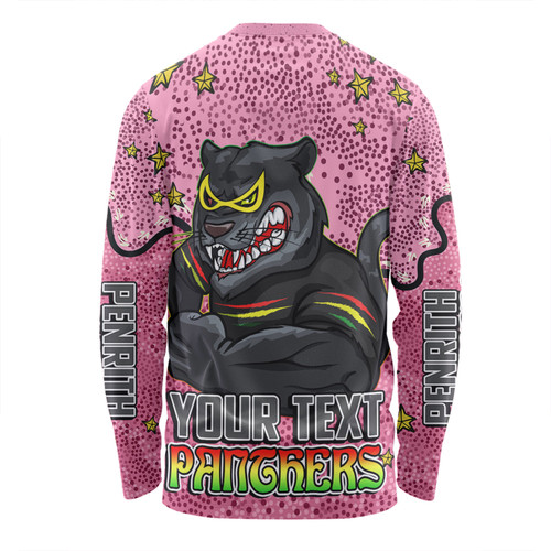 Penrith Panthers Custom Long Sleeve T-shirt - Team With Dot And Star Patterns For Tough Fan Long Sleeve T-shirt Penrith Panthers Custom Long Sleeve T-shirt - Team With Dot And Star Patterns For Tough Fan Long Sleeve T-shirt