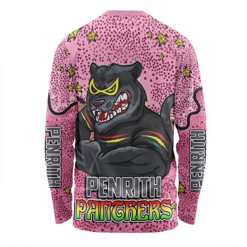 Penrith Panthers Custom Long Sleeve T-shirt - Team With Dot And Star Patterns For Tough Fan Long Sleeve T-shirt Penrith Panthers Custom Long Sleeve T-shirt - Team With Dot And Star Patterns For Tough Fan Long Sleeve T-shirt