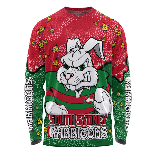 South Sydney Rabbitohs Long Sleeve T-shirt - Team With Dot And Star Patterns For Tough Fan Long Sleeve T-shirt