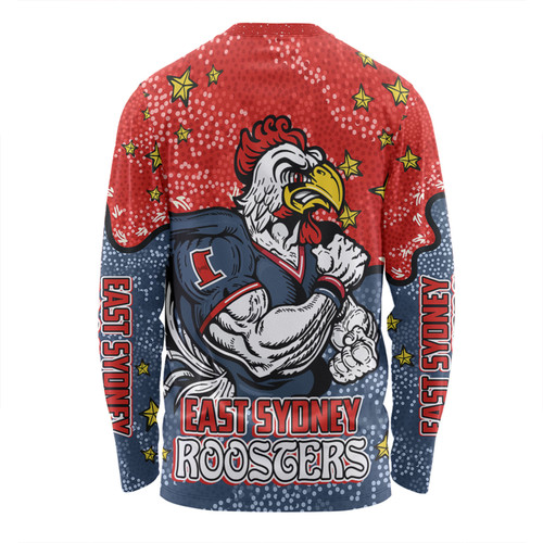 Sydney Roosters Custom Long Sleeve T-Shirt - Team With Dot And Star Patterns For Tough Fan Long Sleeve T-Shirt Sydney Roosters Custom Long Sleeve T-Shirt - Team With Dot And Star Patterns For Tough Fan Long Sleeve T-Shirt