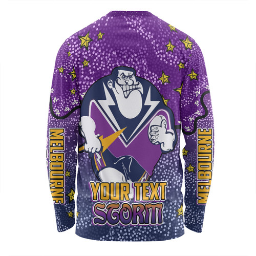 Melbourne Storm Custom Long Sleeve T-shirt - Team With Dot And Star Patterns For Tough Fan Long Sleeve T-shirt Melbourne Storm Custom Long Sleeve T-shirt - Team With Dot And Star Patterns For Tough Fan Long Sleeve T-shirt