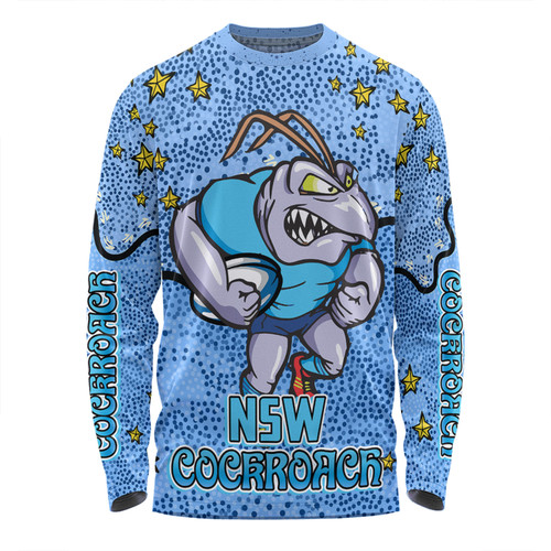 New South Wales Cockroaches Custom Long Sleeve T-shirt - Team With Dot And Star Patterns For Tough Fan Long Sleeve T-shirt