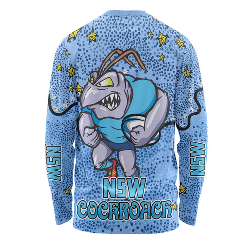 New South Wales Cockroaches Custom Long Sleeve T-shirt - Team With Dot And Star Patterns For Tough Fan Long Sleeve T-shirt New South Wales Cockroaches Custom Long Sleeve T-shirt - Team With Dot And Star Patterns For Tough Fan Long Sleeve T-shirt