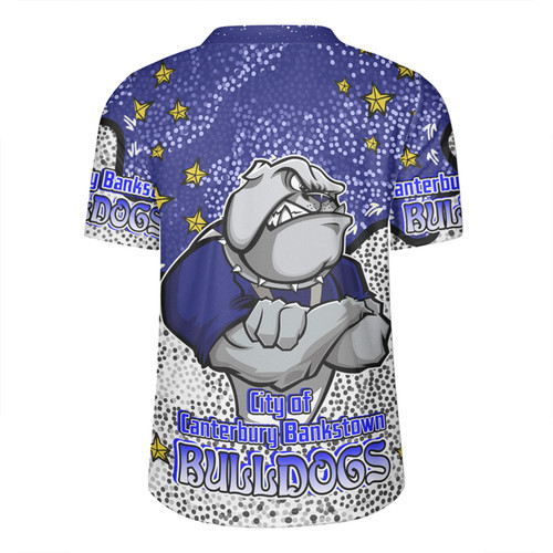 Canterbury-Bankstown Bulldogs Custom Rugby Jersey - Team With Dot And Star Patterns For Tough Fan Rugby Jersey
