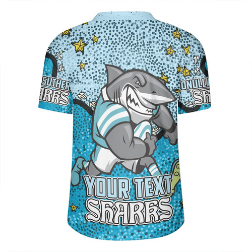 Cronulla-Sutherland Sharks Custom Rugby Jersey - Team With Dot And Star Patterns For Tough Fan Rugby Jersey