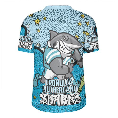 Cronulla-Sutherland Sharks Custom Rugby Jersey - Team With Dot And Star Patterns For Tough Fan Rugby Jersey