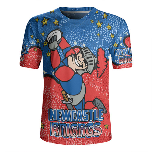 Newcastle Knights Custom Rugby Jersey - Team With Dot And Star Patterns For Tough Fan Rugby Jersey