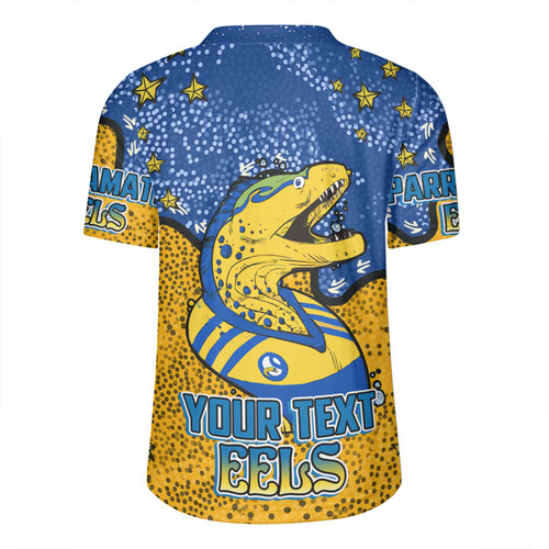 Parramatta Eels Custom Rugby Jersey - Team With Dot And Star Patterns For Tough Fan Rugby Jersey Parramatta Eels Custom Rugby Jersey - Team With Dot And Star Patterns For Tough Fan Rugby Jersey