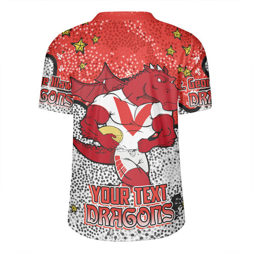 St. George Illawarra Dragons Custom Rugby Jersey - Team With Dot And Star Patterns For Tough Fan Rugby Jersey