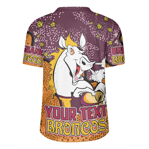 Brisbane Broncos Custom Rugby Jersey - Team With Dot And Star Patterns For Tough Fan Rugby Jersey Brisbane Broncos Custom Rugby Jersey - Team With Dot And Star Patterns For Tough Fan Rugby Jersey