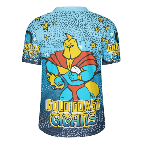 Gold Coast Titans Custom Rugby Jersey - Team With Dot And Star Patterns For Tough Fan Rugby Jersey