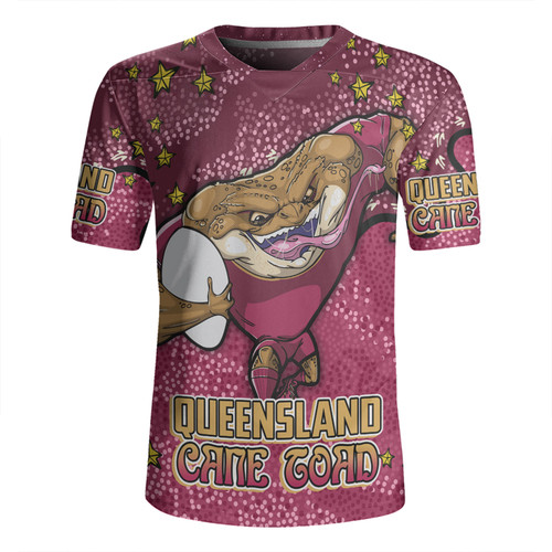 Queensland Cane Toads Custom Rugby Jersey - Team With Dot And Star Patterns For Tough Fan Rugby Jersey
