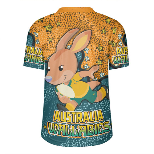 Australia Wallabies Custom Rugby Jersey - Team With Dot And Star Patterns For Tough Fan Rugby Jersey Australia Wallabies Custom Rugby Jersey - Team With Dot And Star Patterns For Tough Fan Rugby Jersey